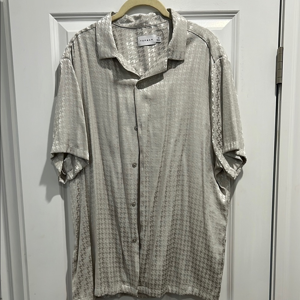 Topman Gray Casual Button Down Shirt
